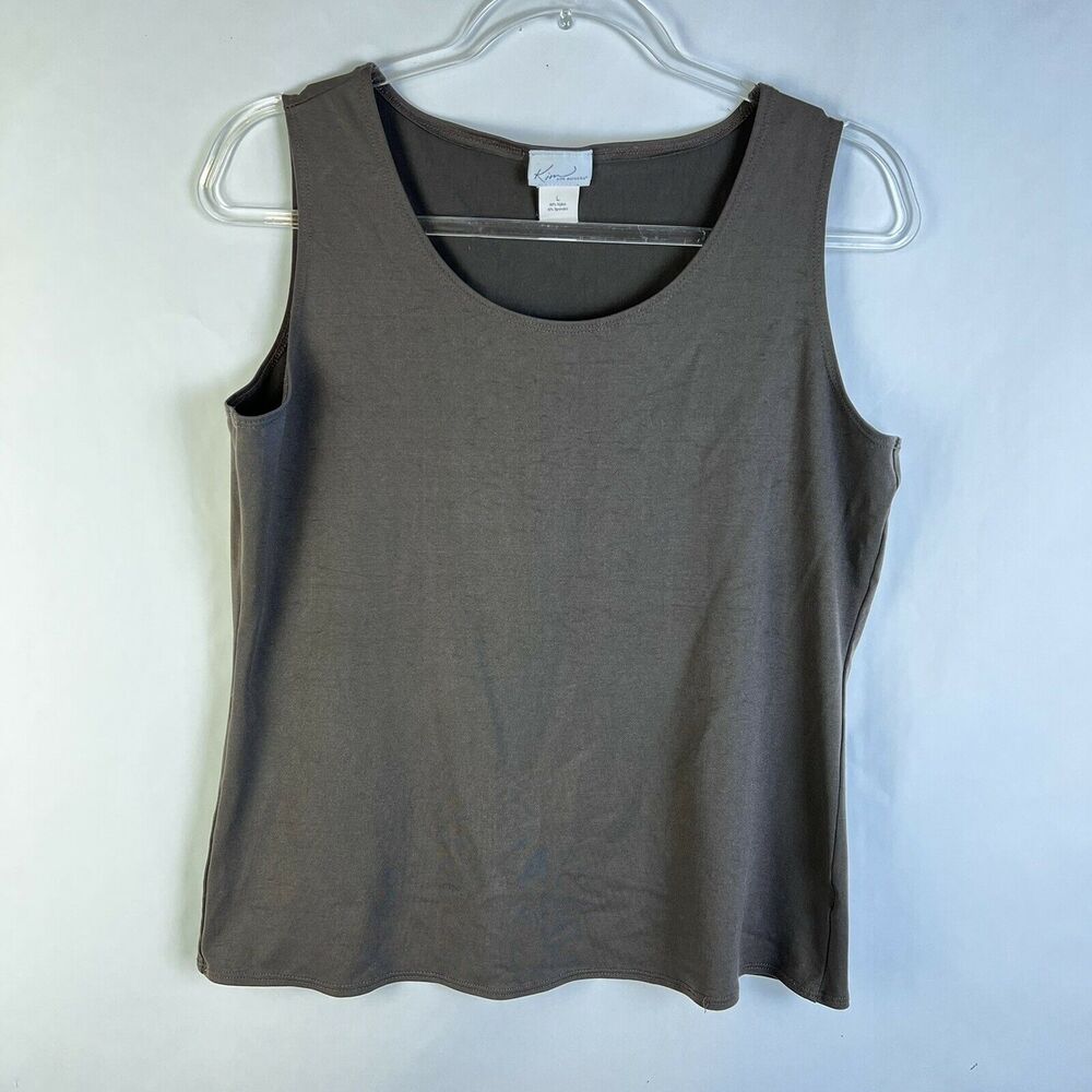 Kim Roges Sleeveless Top Women's Large Brown Nylom/ Polyester Stretch